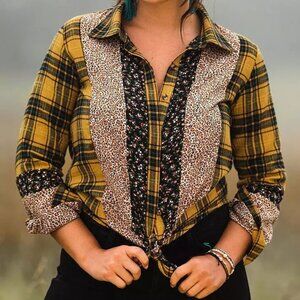 Gimmicks Plaid Pieced Shirt